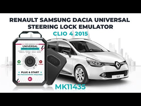 How to connect Renault Samsung Dacia Universal Steering Lock Emulator for Clio 4 2015 (Plug & Start)