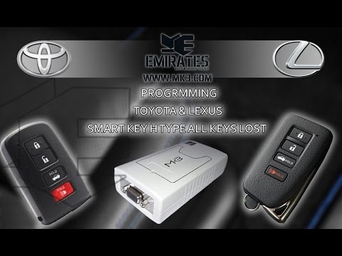 How to program Toyota & Lexus smart keys H type All keys lost via Mk3