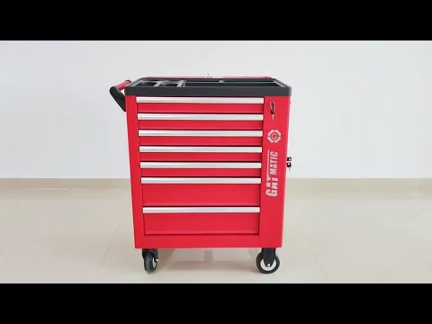 GATMATIC 7 Drawers Rolling Tool Trolley With Auto lifting Pegboard