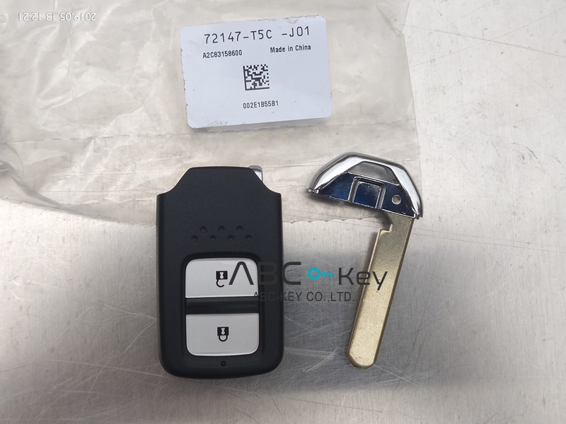 Nueva llave original de Honda Fit de 2 botones 313.8 mhz 72147-T5C-J01