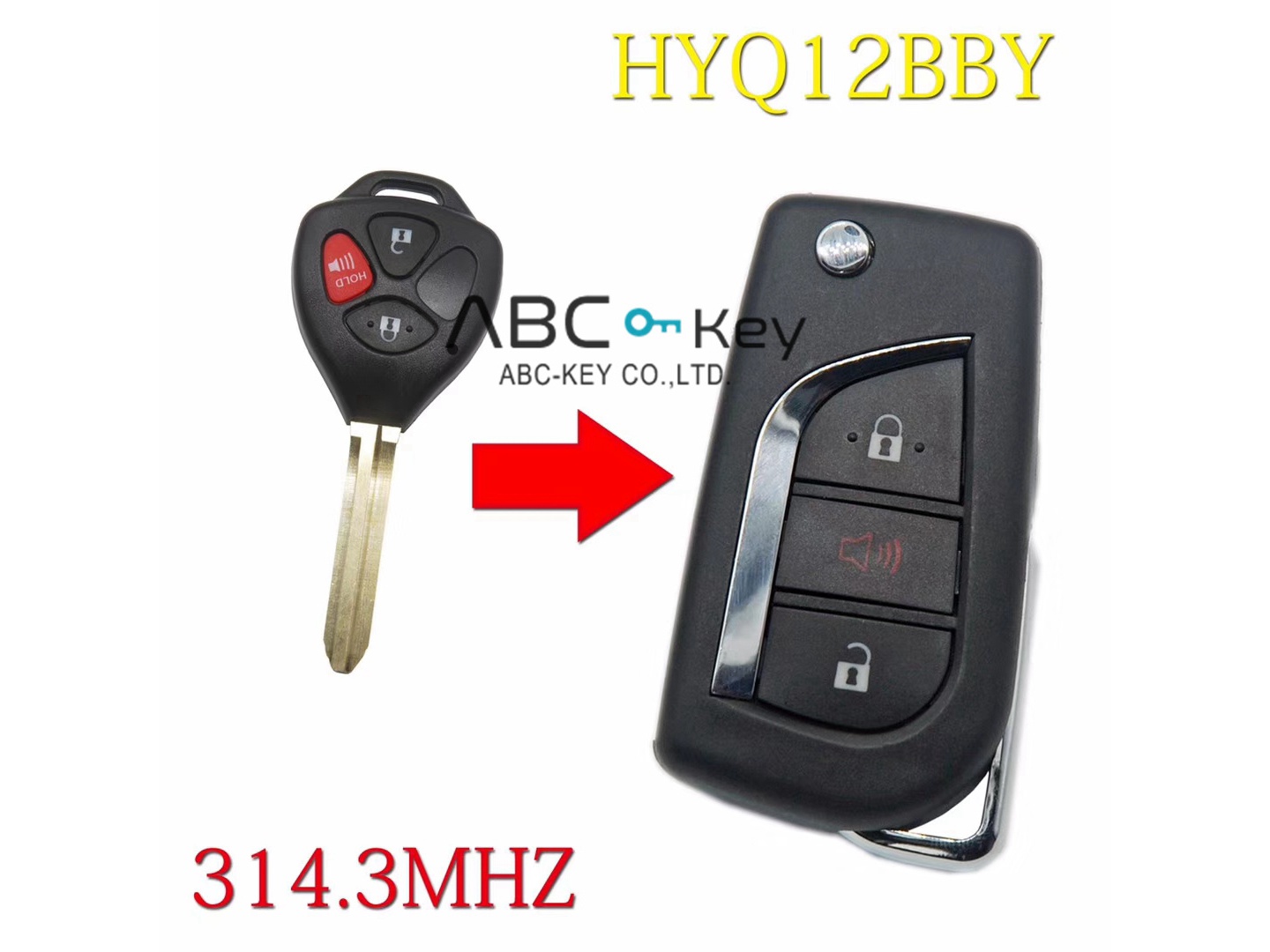 High quality America Toyota Corolla folding remote key without chip
