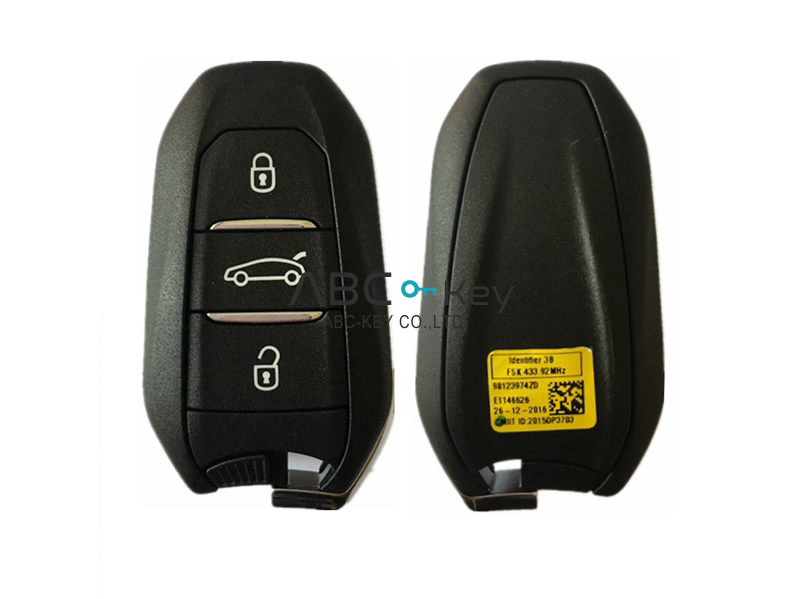 OEM 3 Buttons Smart Remote Key For Peugeot 4008 433 MHz Transponder HITAG AES
