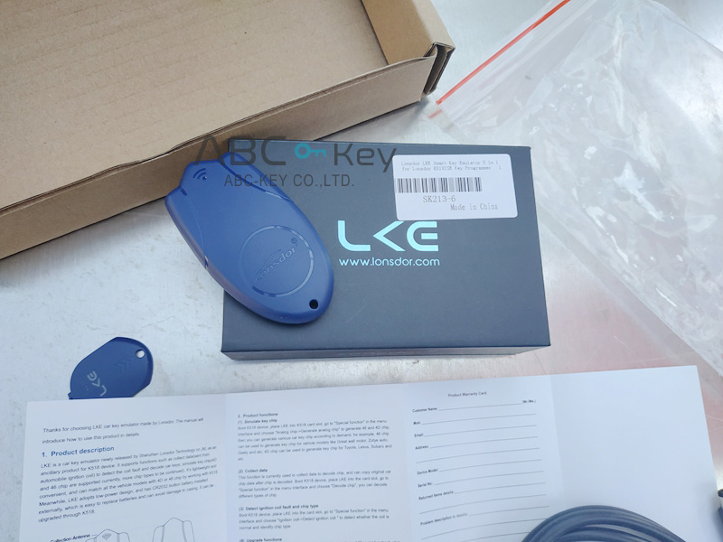 Lonsdor LKE Smart Key Emulator 5 en 1 para programador de teclas Lonsdor K518ISE